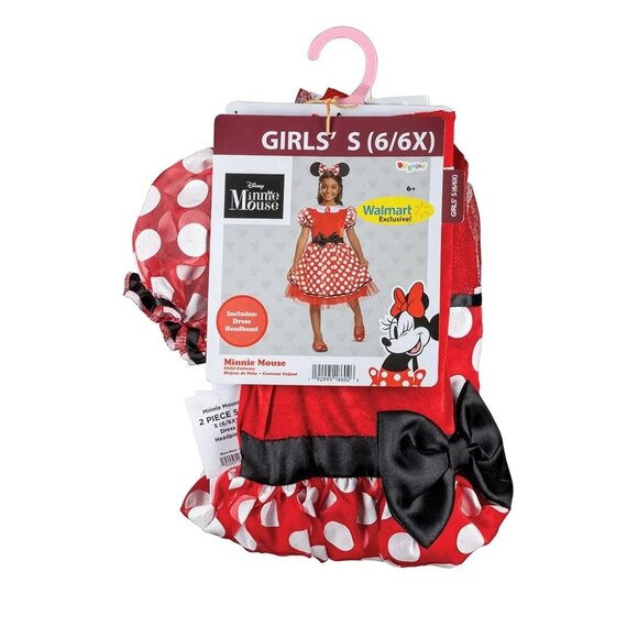 Disney Minnie Mouse Costume for Girls dress Red Polka Dot with ears size 6/6X - Picture 6 of 7